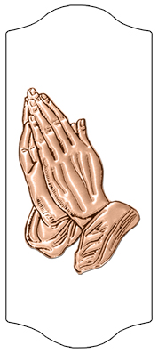 DARAY-C-516-BZ-WT Bronze Praying Hands White